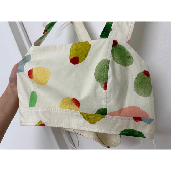 Rachel Antonoff Filthy Martini Olive Print Antonia Crop Top Dots Circles 12 - Picture 7 of 14